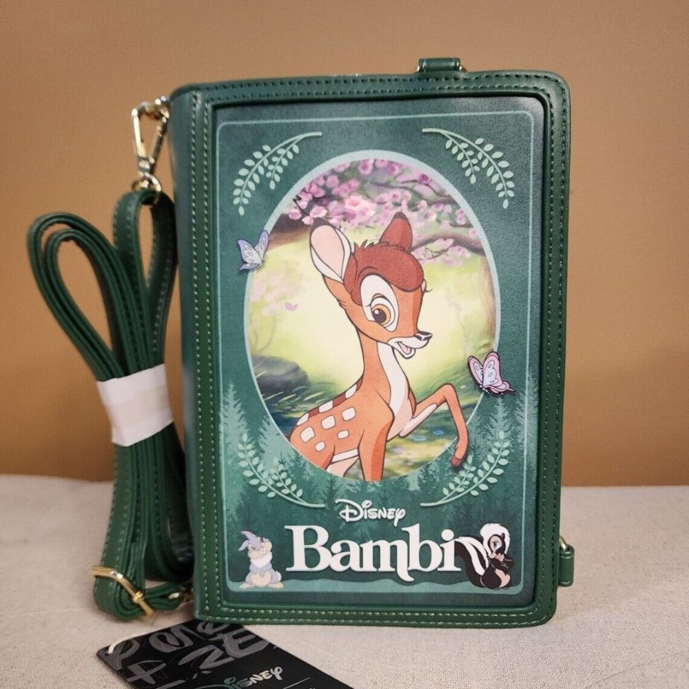 Loungefly Disney Bambi Classic Story Book Convertible Backpack Crossbody Bag NEW